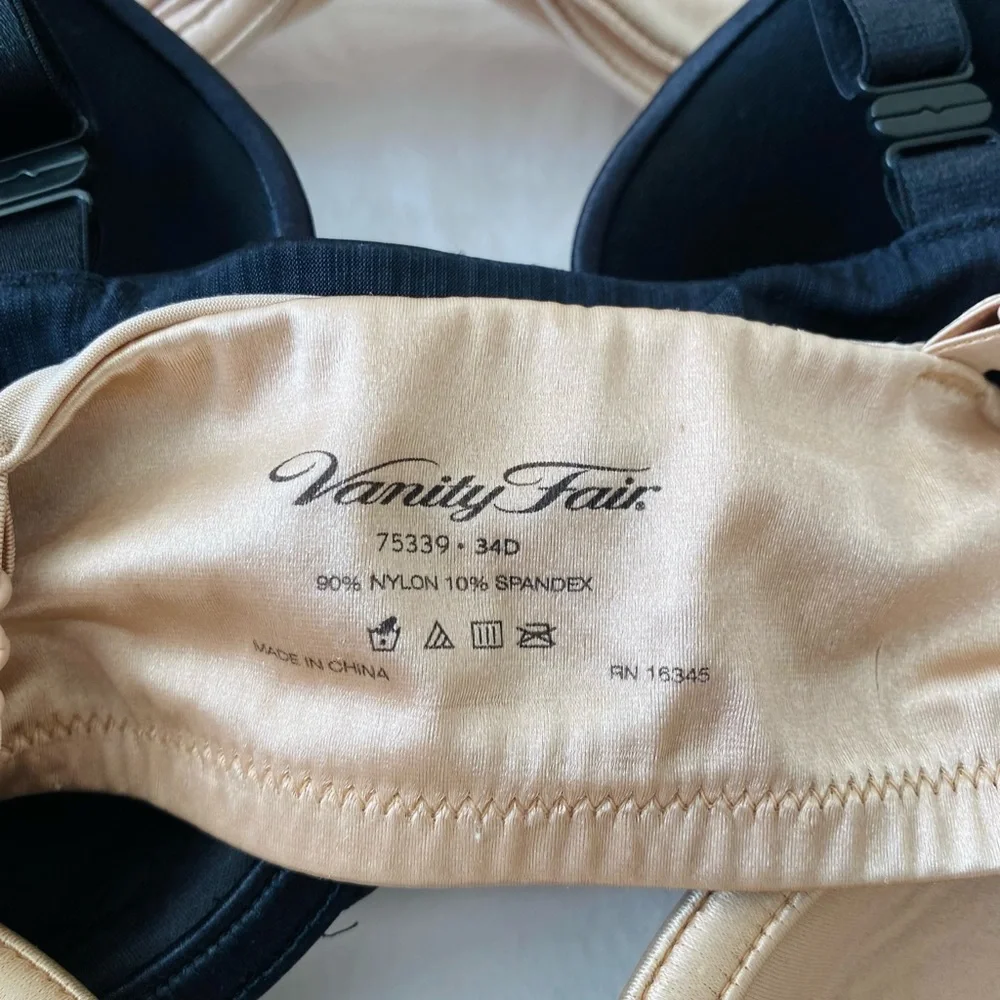 34D Vanity Fair Bundle of 3 Bras nude black - Picture 3 of 5